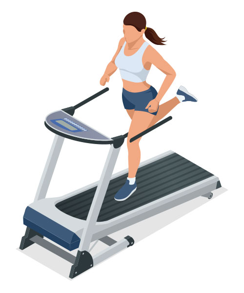 meidrix rehabilitation illustration: woman on a treadmill