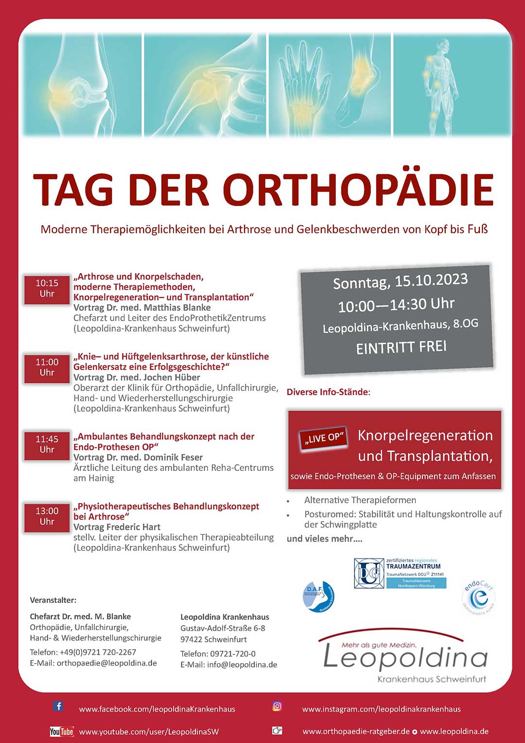 meidrix biomediacals News: Tag der Orthopädie Flyer - Informationen zum Event